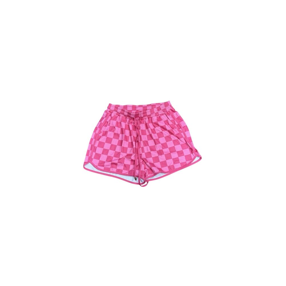 SHEIN Pink Checked Shorts Size M